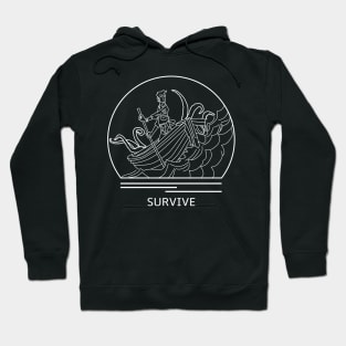Survive: Escape From Atlantis Minimalist Line Drawing - Board Game Inspired Graphic - Tabletop Gaming  - BGG Hoodie